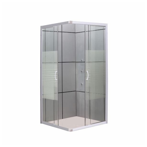 KOTNA KABINA ZA PRHANJE FEROTEHNA GL-TK9078B 78-90X185 UNI BELI PR. KALJENO ST. 5MM