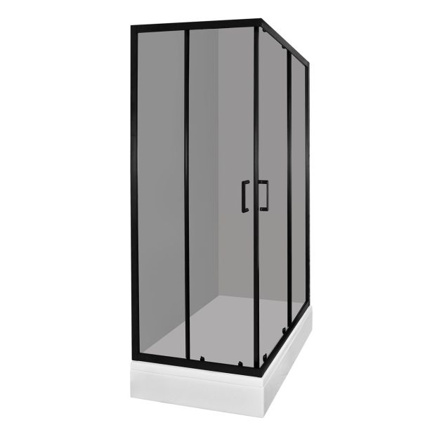 KOTNA KABINA ZA PRHANJE FEROTEHNA TK MADERA 90KV ČRNA