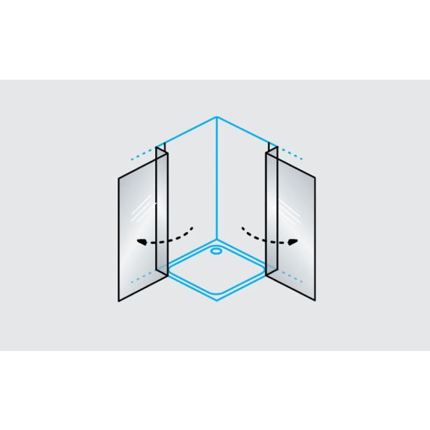 KOTNA KABINA ZA PRHANJE KOLPA SAN Q 90 SBR/1 POLARIS SILVER PROF. PROZ. STEK.