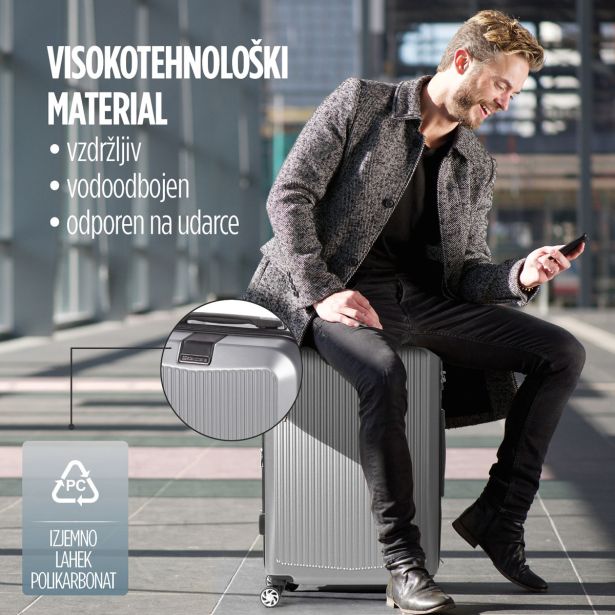 KOVČEK SCANDINAVIA CARBON SERIES 60L SIV