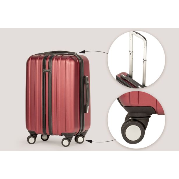 KOVČEK SCANDINAVIA POTOVALNI TRDI 40 LIT RDEČE BARVE