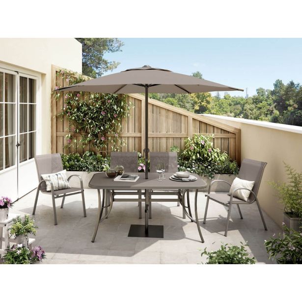 KOVINSKA MIZA ALMA 150X90 JEKLO/STEKLO TEMNO SIVA