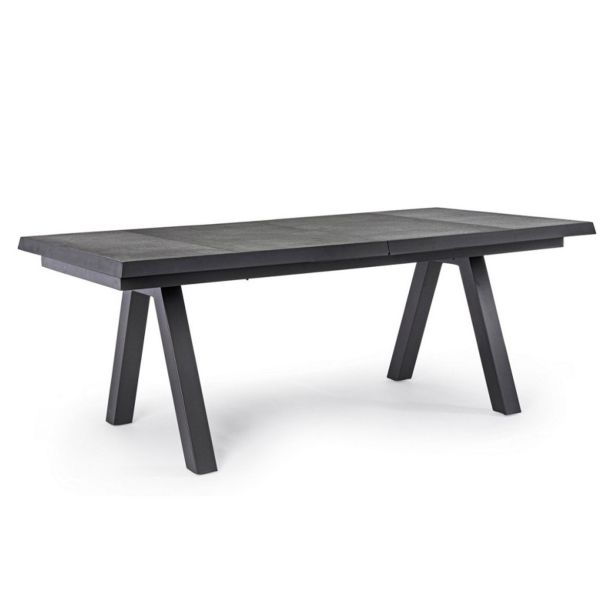 KOVINSKA MIZA BIZZOTTO HOMEMOTION KRION, RAZ. 205-265X103CM ALUMINIJ