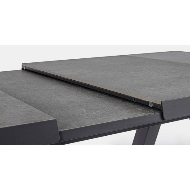 KOVINSKA MIZA BIZZOTTO HOMEMOTION KRION, RAZ. 205-265X103CM ALUMINIJ