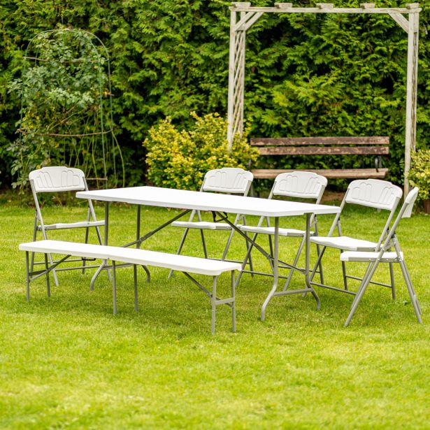 KOVINSKA MIZA MIRPOL VIVID 180X70 CM, BELA