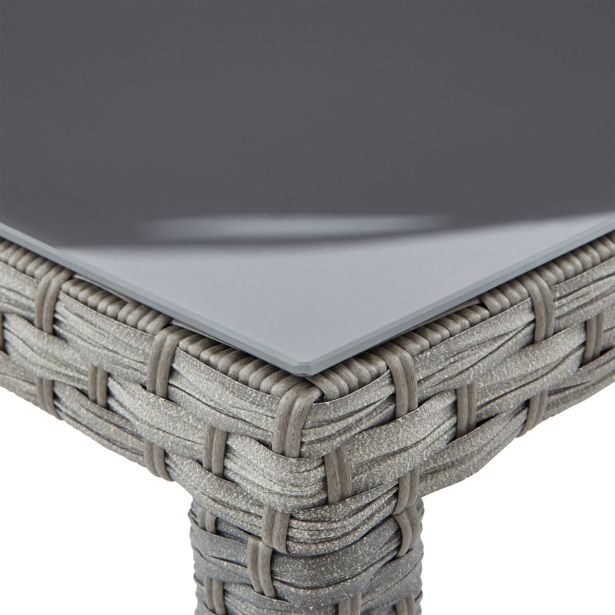 KOVINSKA MIZA NATERIAL DRIOS UMETNI RATAN ALU STEKLO, 172X90 TEMNO SIVA