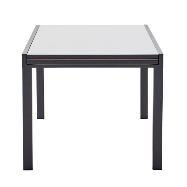 KOVINSKA MIZA NATERIAL LYRA II 4/10P ALU STEKLO 135/270X90 TEMNO SIVA