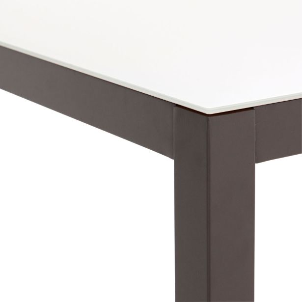 KOVINSKA MIZA NATERIAL LYRA T. BEŽ 90X90 ALU STEKLO