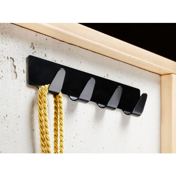 KOVINSKA OBEŠALNA KLJUKA HETTICH DIY 4 KLJUKE 160X31X20 MM KOVINSKA, ČRNA
