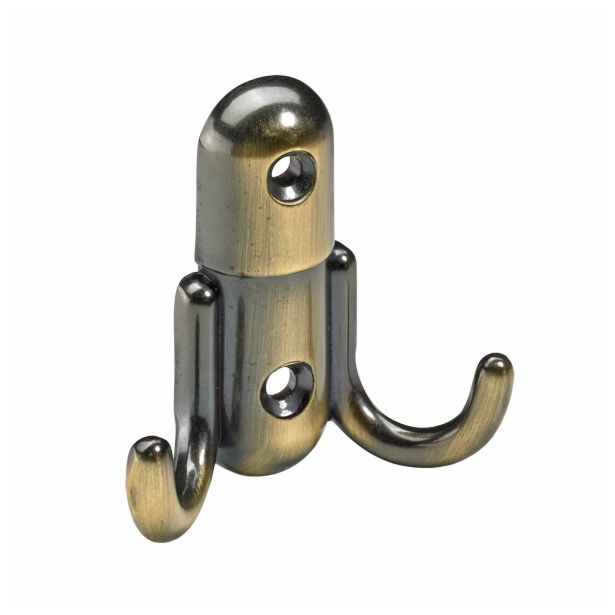 KOVINSKI OBEŠALNIK 2 KLJUKI HETTICH DIY, 55X60X22 MM, BRUNIRAN