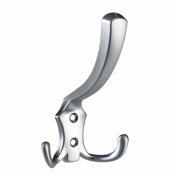 KOVINSKI OBEŠALNIK 2 KLJUKI HETTICH DIY, 125X77X75 MM, IZGLED ALUMINIJ