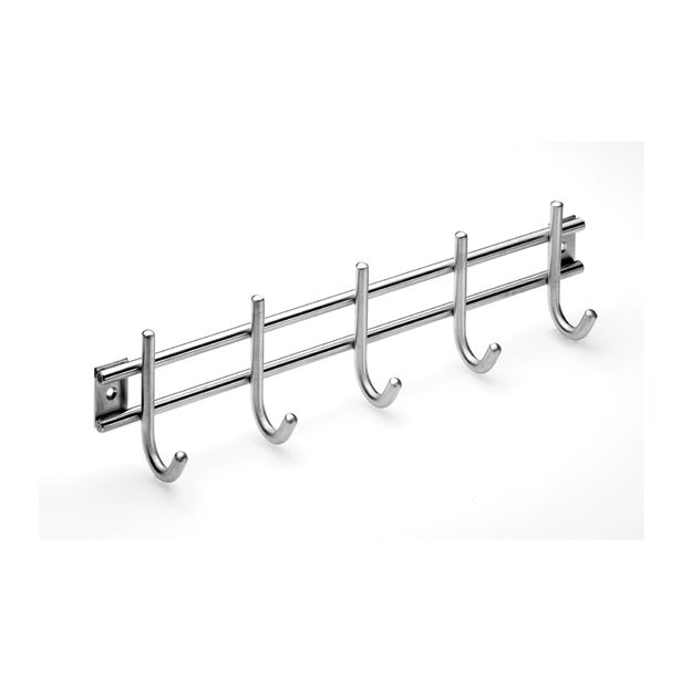 KOVINSKI GARDEROBNI OBEŠALNIK HETTICH DIY, 380X85X55 MM, 5 KLJUK, INOX