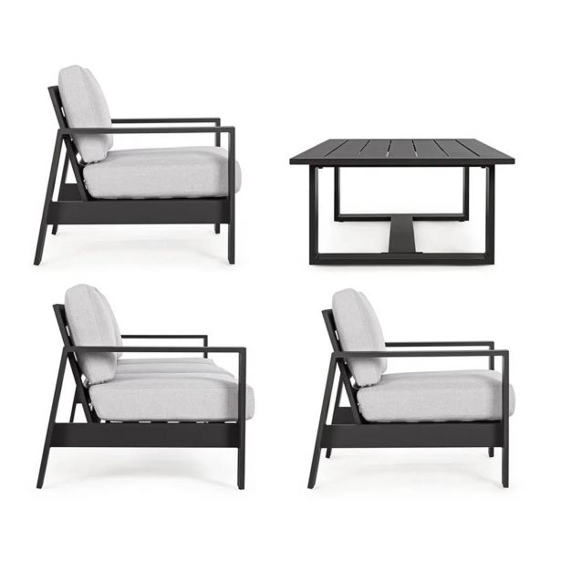 KOVINSKA VRTNA GARNITURA BIZZOTTO HOMEMOTION BALTIC, ANTRACIT SET 4