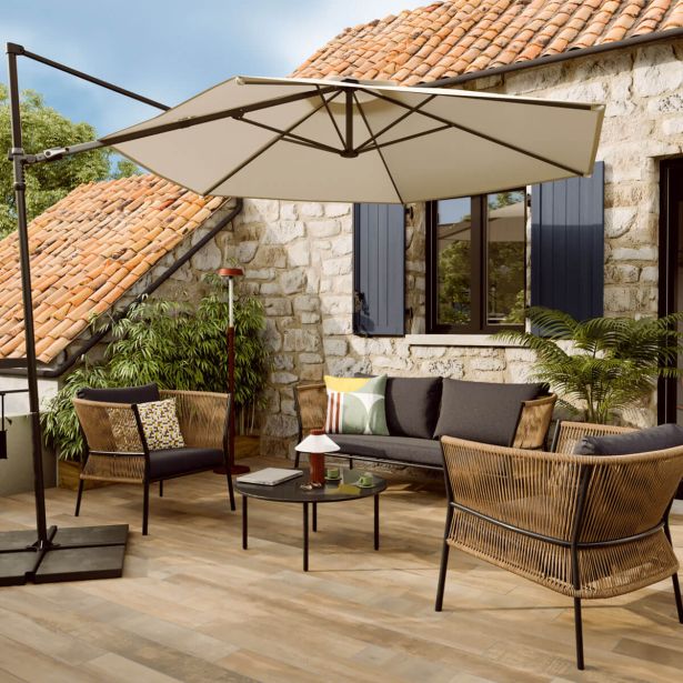 KOVINSKA VRTNA GARNITURA FUJI JEKLO TEMNO SIVA