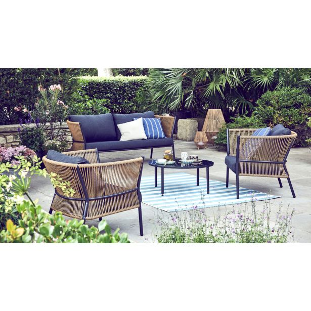 KOVINSKA VRTNA GARNITURA FUJI JEKLO TEMNO SIVA