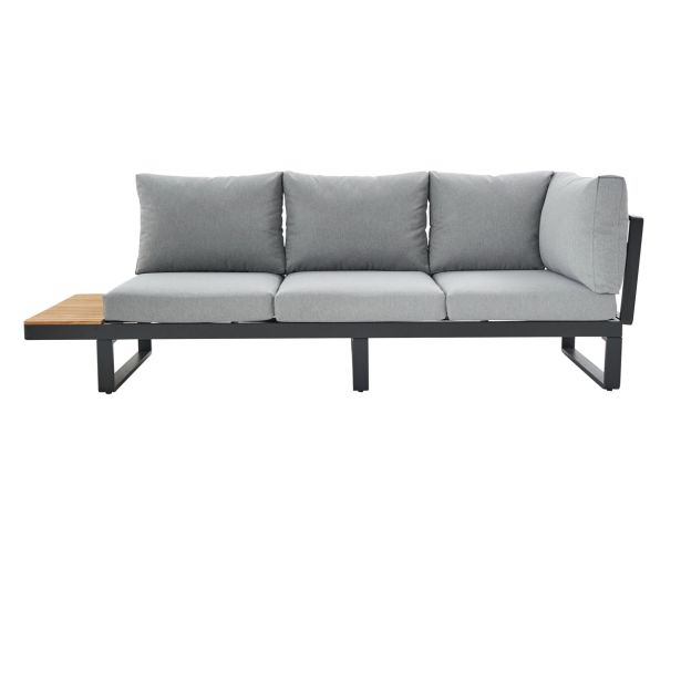 KOVINSKA VRTNA GARNITURA NATERIAL PERSEA 5P KOTNA ALU TIKOVINA, TEMNO SIVA