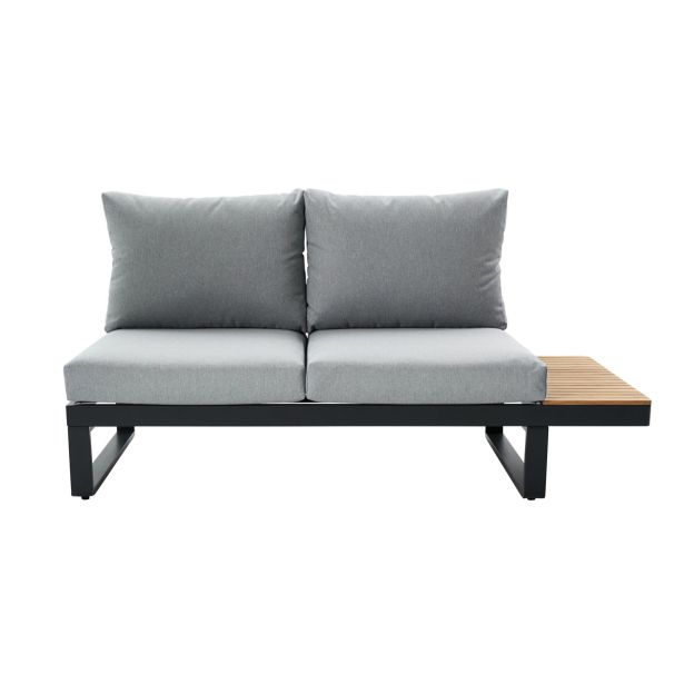 KOVINSKA VRTNA GARNITURA NATERIAL PERSEA 5P KOTNA ALU TIKOVINA, TEMNO SIVA