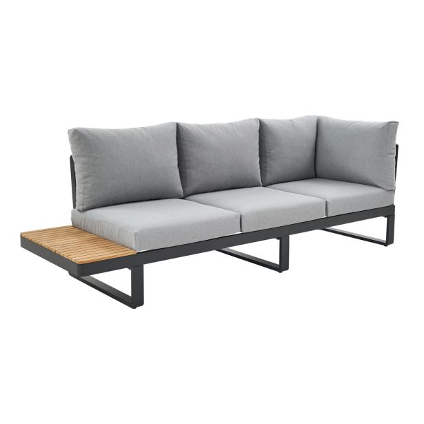 KOVINSKA VRTNA GARNITURA NATERIAL PERSEA 5P KOTNA ALU TIKOVINA, TEMNO SIVA