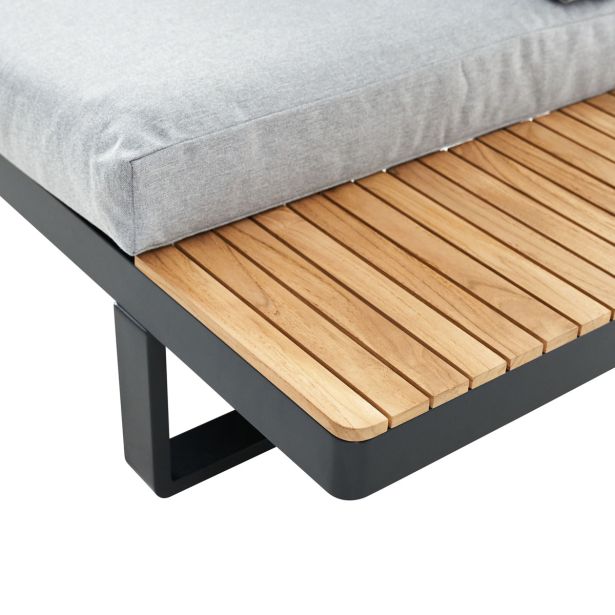 KOVINSKA VRTNA GARNITURA NATERIAL PERSEA 5P KOTNA ALU TIKOVINA, TEMNO SIVA