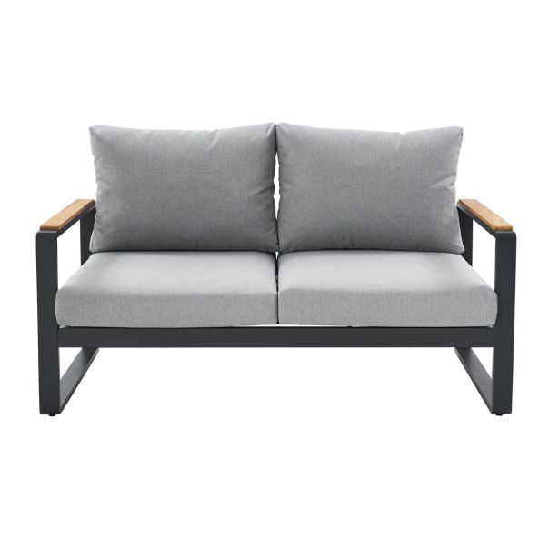 KOVINSKA VRTNA GARNITURA NATERIAL PERSEA DVOSED ALU TIKOVINA, TEMNO SIV