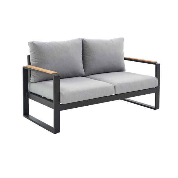 KOVINSKA VRTNA GARNITURA NATERIAL PERSEA DVOSED ALU TIKOVINA, TEMNO SIV