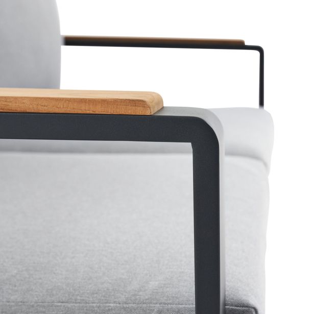 KOVINSKA VRTNA GARNITURA NATERIAL PERSEA DVOSED ALU TIKOVINA, TEMNO SIV