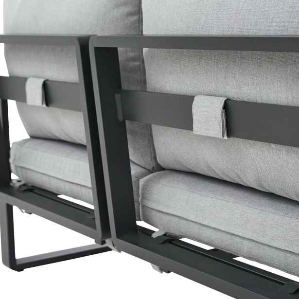 KOVINSKA VRTNA GARNITURA NATERIAL PERSEA DVOSED ALU TIKOVINA, TEMNO SIV