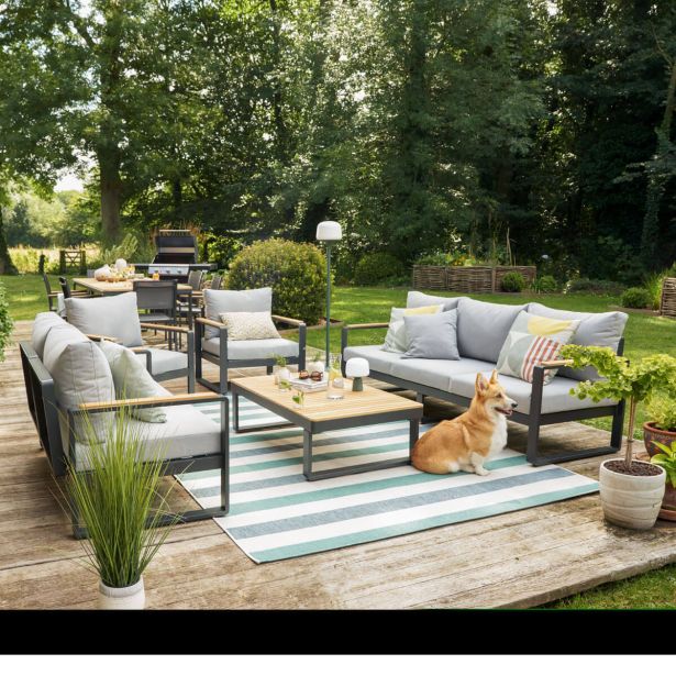 KOVINSKA VRTNA GARNITURA NATERIAL PERSEA DVOSED ALU TIKOVINA, TEMNO SIV