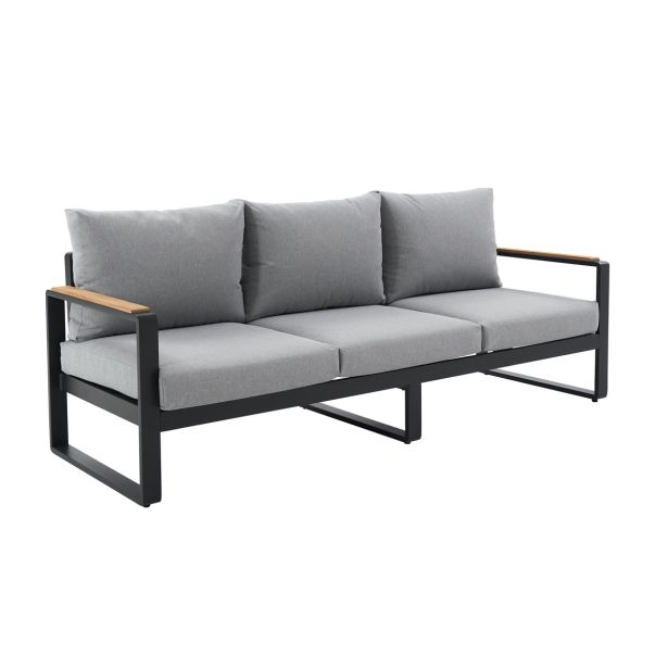 KOVINSKA VRTNA GARNITURA NATERIAL PERSEA TROSED ALU TIKOVINA, TEMNO SIV