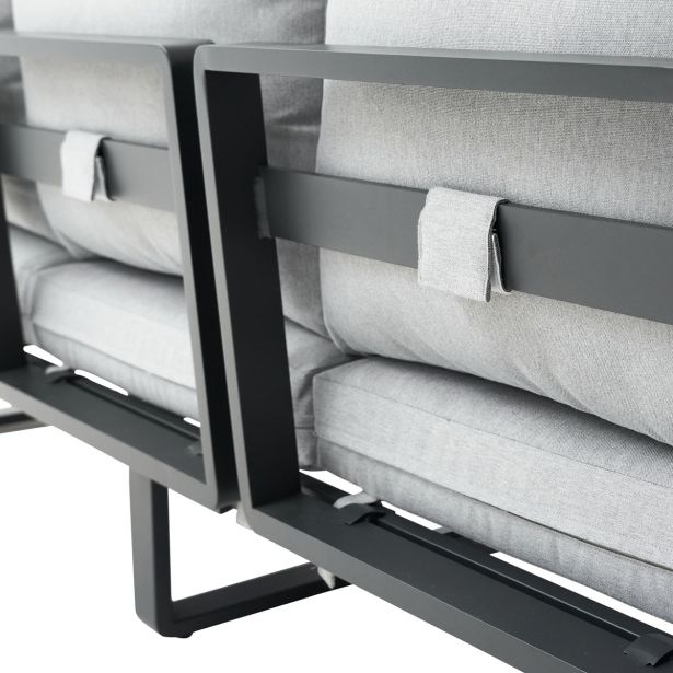 KOVINSKA VRTNA GARNITURA NATERIAL PERSEA TROSED ALU TIKOVINA, TEMNO SIV