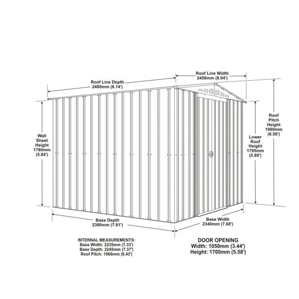 KOVINSKA VRTNA HIŠKA GLOBEL DREAM 88 ANTRACIT Š234 X G238 X V198 CM