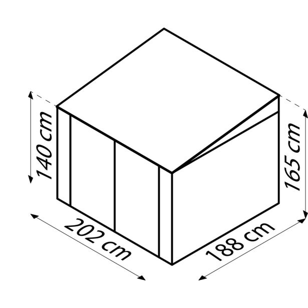 KOVINSKA VRTNA HIŠKA GLOBEL FAMILY - ZA 4 KOLESA Š203 X G189 X V166 CM