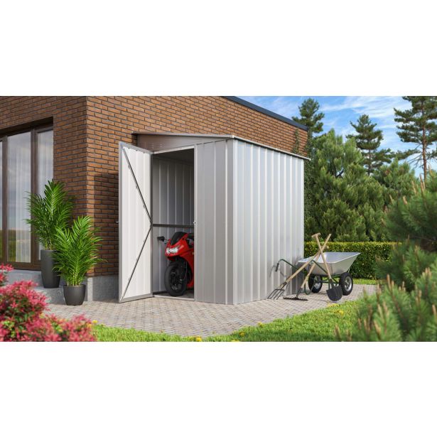 KOVINSKA VRTNA HIŠKA GLOBEL LEANTO 56 SREBRNA Š145 X G172 X V204 CM