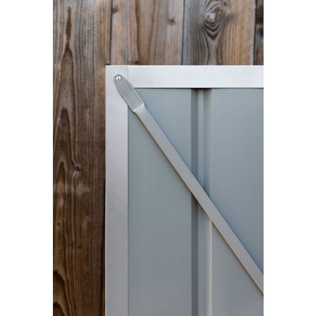 KOVINSKA VRTNA HIŠKA GLOBEL LEANTO 58 SREBRNA Š145 X G234 X V204 CM