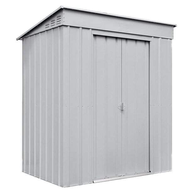 KOVINSKA VRTNA HIŠKA GLOBEL SKILLION 64 SREBRNA Š172 X G113 X V199 CM