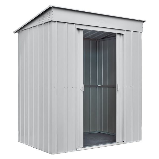 KOVINSKA VRTNA HIŠKA GLOBEL SKILLION 64 SREBRNA Š172 X G113 X V199 CM