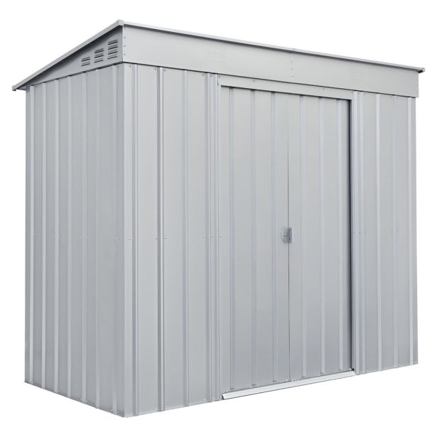 KOVINSKA VRTNA HIŠKA GLOBEL SKILLION 84 SREBRNA Š242 X G124 X V199