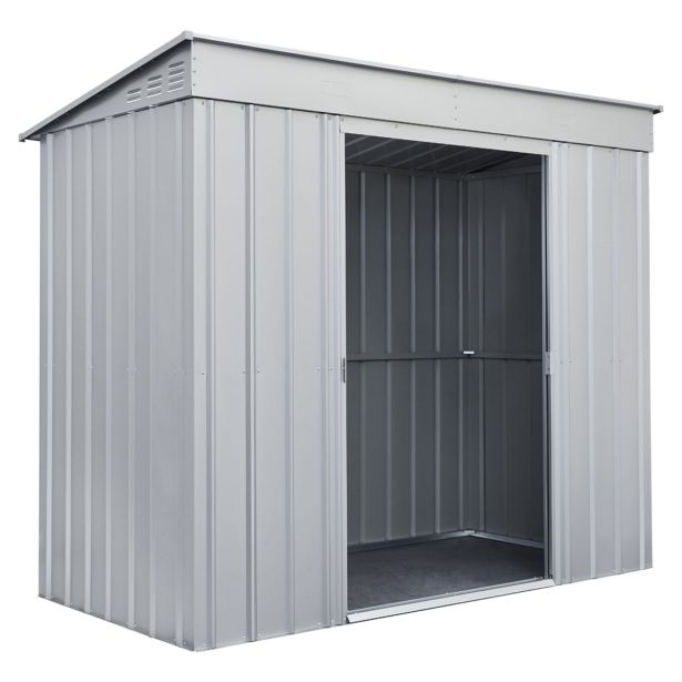 KOVINSKA VRTNA HIŠKA GLOBEL SKILLION 84 SREBRNA Š242 X G124 X V199