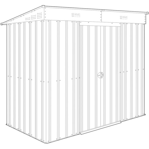 KOVINSKA VRTNA HIŠKA GLOBEL SKILLION 84 SREBRNA Š242 X G124 X V199