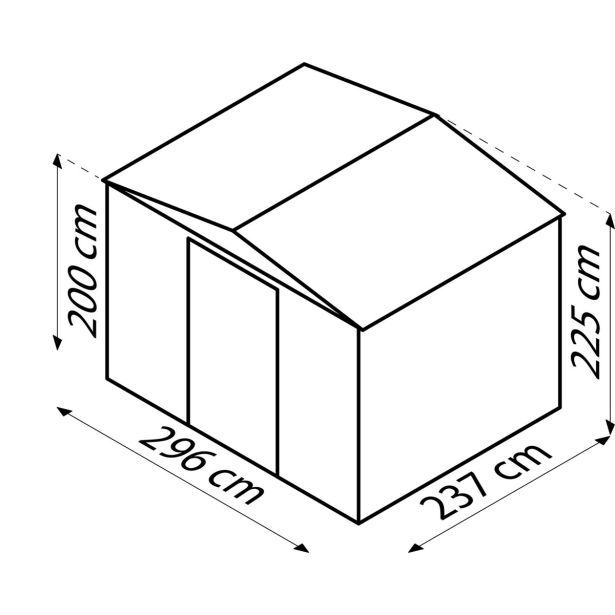 KOVINSKA VRTNA HIŠKA GLOBEL TOWER 108 ANTRACIT Š296 X G238 X V203 CM