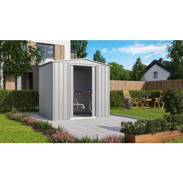 KOVINSKA VRTNA HIŠKA GLOBEL TOWER 86 SREBRNA Š234 X G175 X V220 CM