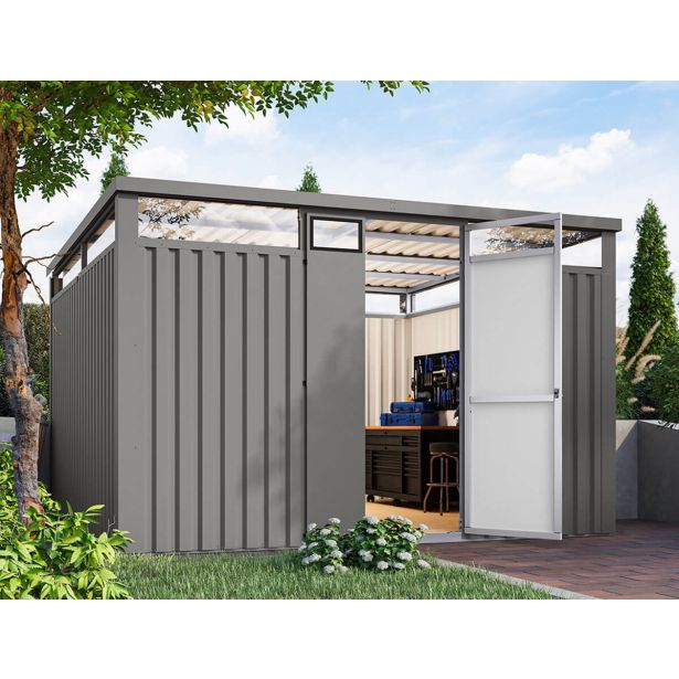 KOVINSKA VRTNA HIŠKA KARIBU OSTEN 3.5 ALUMINIJ 330X220X215