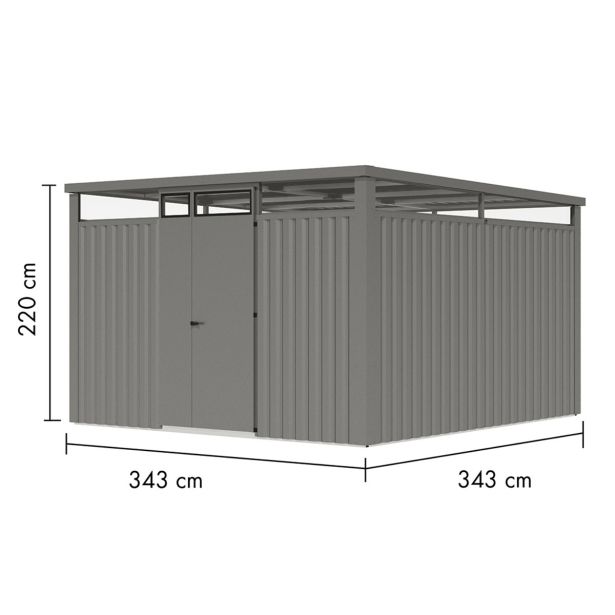KOVINSKA VRTNA HIŠKA KARIBU OSTEN 3.5 ALUMINIJ 330X220X215