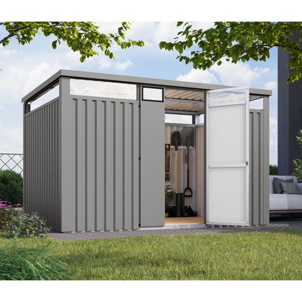 KOVINSKA VRTNA HIŠKA KARIBU OSTEN 3 ALUMINIJ 330X220X215