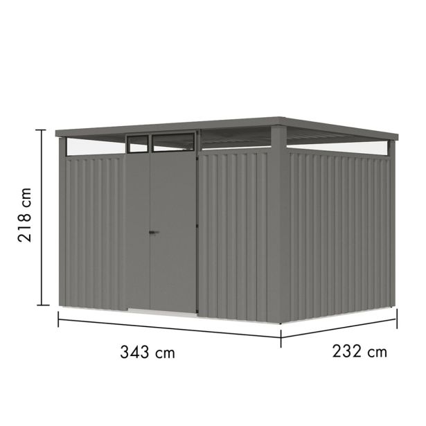 KOVINSKA VRTNA HIŠKA KARIBU OSTEN 3 ALUMINIJ 330X220X215