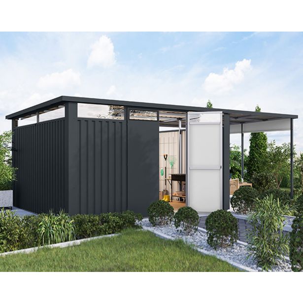 KOVINSKA VRTNA HIŠKA KARIBU OSTEN 4 ANTRACIT 370X330X215