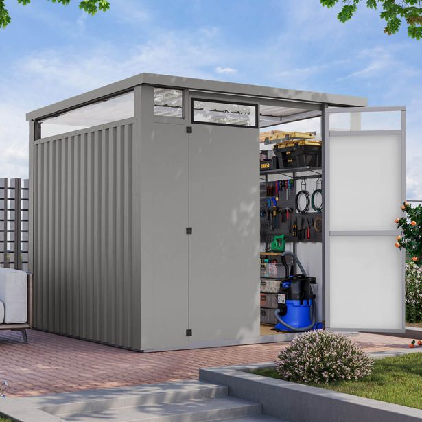 KOVINSKA VRTNA HIŠKA KARIBU PODLOGA 8 MM 70X70 ČRNA