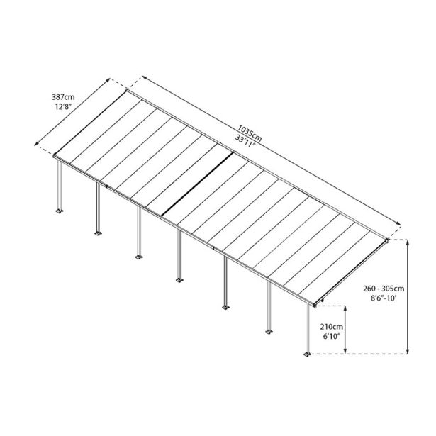 POVEZOVALNI SET ZA NADSTREŠEK ZA TERASO PALRAM SIERRA EZ LINK KIT, BELA/TRANSPARENT