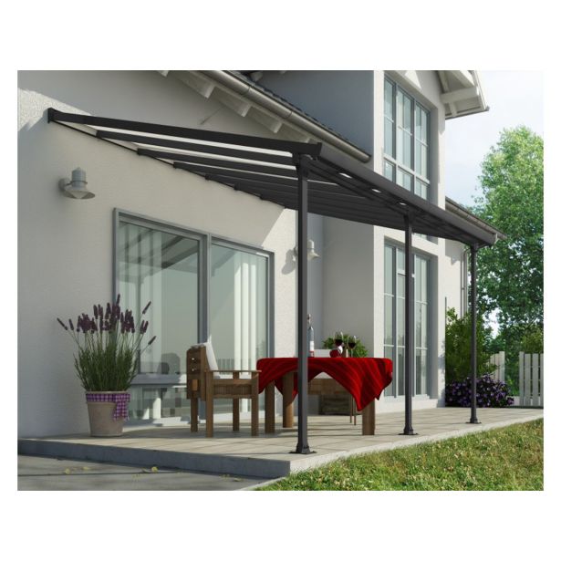 NADSTREŠEK ZA TERASO PALRAM FERIA PATIO COVER 3X4.25 SIVA/TRANSPARENT