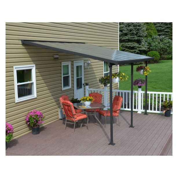 NADSTREŠEK ZA TERASO PALRAM FERIA PATIO COVER 3X4.25 SIVA/TRANSPARENT